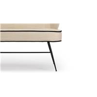 Valo banc tissu vanille et métal noir