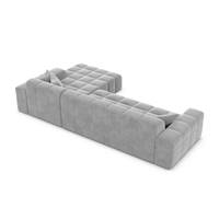 Lodce canapé d'angle droit en velours gris clair