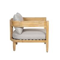 Borneo fauteuil de jardin en acacia tissu clair