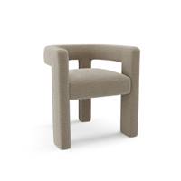 Celia fauteuil de table en tissu tramé taupe