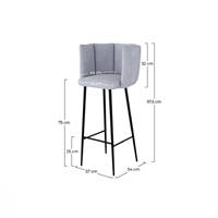 Rosy chaise de bar en tissu gris clair H75