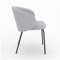 Nalon chaise en tissu gris clair chiné pieds métal noir