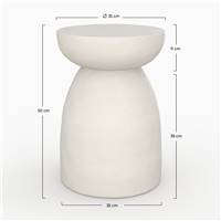 Leros table d'appoint ronde en béton blanc Ø35