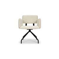 Zago chaise avec accoudoirs bouclé blanc