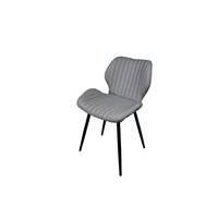 Camila chaise en tissu velours gris clair