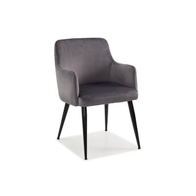 Dakota fauteuil en velours et en métal gris anthracite