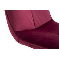 Tania chaise en velours et en métal couleur bordeaux