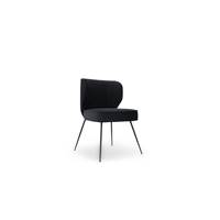 Valo chaise en velours noir et métal noir