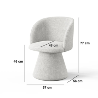 Aliv fauteuil de table en velours beige foncé