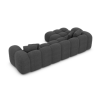 Cotton canapé d'angle gauche en tissu texturé gris anthracite