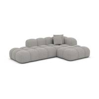 Cotton canapé salon angle gauche en tissu texturé gris clair