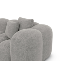 Cotton canapé d'angle droit en tissu texturé gris clair