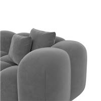 Cotton canapé panoramique angle gauche en velours gris foncé