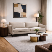 Cléo canapé 3 places velours côtelé beige