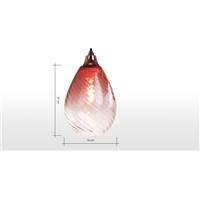 Ilaria abat-jour ovale verre teinté rouge blush