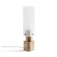Corba lampe en verre et travertin
