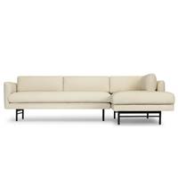 Harry canapé d'angle droit en tissu blanc écru et métal noir