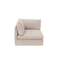 Friendly canapé modulable avec pouf en tissu texturé écru