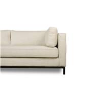 Lalou canapé 3 places en tissu beige et métal noir