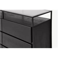 Kilby grande commode bois de manguier noir et métal noir