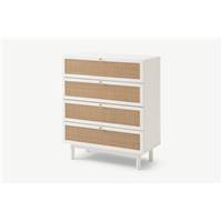Pavia commode rotin naturel et blanc