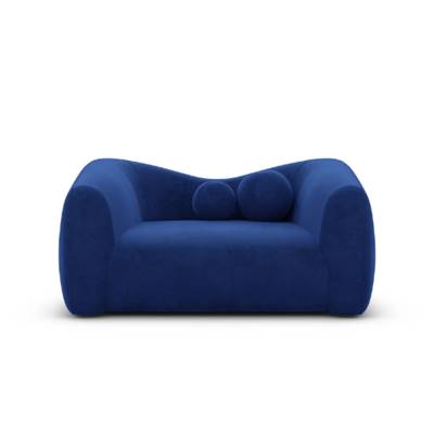 Rico fauteuil 1 place en velours bleu foncé