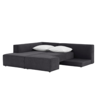 Ginger canapé d'angle gauche convertible polyester gris charbon
