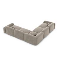 Buccana canapé d'angle en velours beige foncé