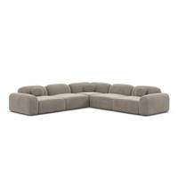 Buccana canapé d'angle en velours beige foncé