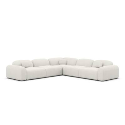 Buccana canapé corner en tissu texturé blanc