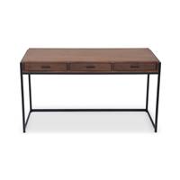 Akali console en bois foncé et pieds en métal noir
