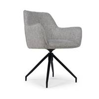 Olivier chaise de bureau tissu gris Dorian et métal noir