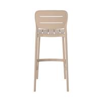 Cassia chaise de bar d'extérieur en plastique beige H75cm