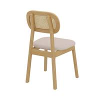 Musea chaise en cannage de rotin et tissu beige