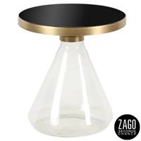 Enzo table basse en verre et plateau en laiton antique