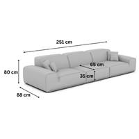 Doreli canapé 4 places en velours beige foncé