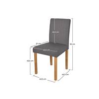 Clayton chaise en tissu gris foncé et pieds en bois d'hévéa