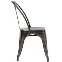 Lix chaise en métal gris foncé style industriel
