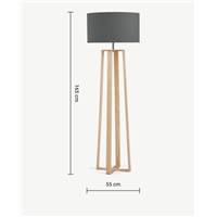 Asher lampadaire bois et gris