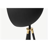 Ward lampadaire métal noir et feuille d'or
