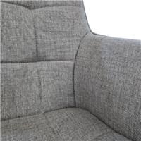 Funky fauteuil de table en tissu gris