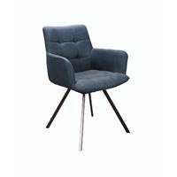 Funky fauteuil de table en tissu bleu