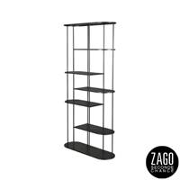 Grayson bibliothèque 5 plateaux en métal noir H180