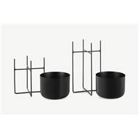 Salix lot de 2 cache-pots noir