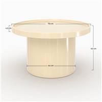 Moxy table basse en MDF laqué blanc cassé D70cm