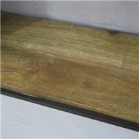 Little étagère murale métal perforé noir et bois de manguier