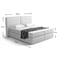 Biloba lit boxspring 180x200 en velours sable avec rangement