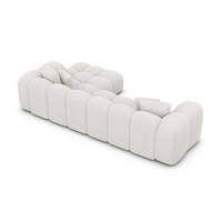 Cotton canapé d'angle droit en tissu texturé blanc