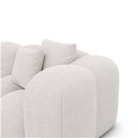 Cotton canapé d'angle droit en tissu texturé blanc