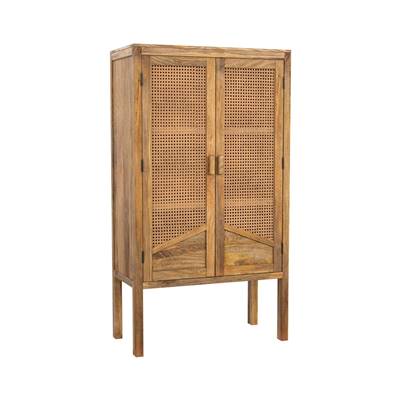 Bombo armoire 2 portes en cannage et bois